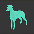 Shiny Golden Greyhound Dog Statue With Metallic Finish On Smooth Reflective Surface