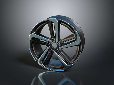 Car Alloy Wheel Featuring Modern Multi Spoke Design And Metallic Finish 3d model