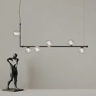 kvadro modern chandelier strip chandelier 3d model