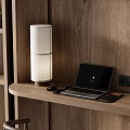 Modern Decorative Cabinet Solid Wood Desk Bookcase Work Area Decorative Cabinet Combination Desktop Decorative Table Lamp Combination Decorative Cabinet Bookcase Shelf Jewelry Ornaments Combination 3d model
