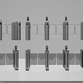 Public Facility Automatic Security Turnstiles With Modern Stainless Steel Structure And Access Control 3d model