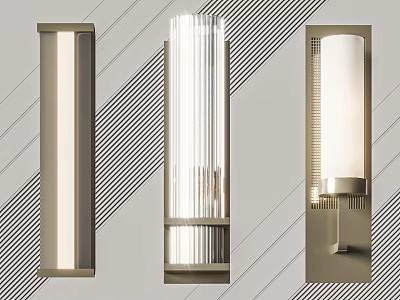 Modern Wall Lamps With Various Designs Metal Frame And Transparent Glass Shades For Home Decor 3d model