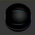 Black Sphere With Blue Glowing Lines And Futuristic Textured Surface Modern Design