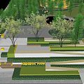 Greenland Park Scenic Landscape With Lush Trees Winding Pathways And Playground