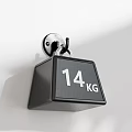 Sports Equipment 14 KG Black Weight Plate Mounted on Wall Hook