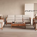 Quiet New Chinese Sofa Tea Table 3d model