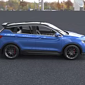 Blue Modern SUV With Sporty Exterior LED Headlights And Alloy Wheels