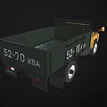 Vintage Yellow CA10 Truck With Green Cargo Bed Front View License Plate LZ10147