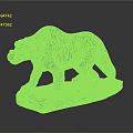 Realistic Brown Dinosaur Sculpture Model With Detailed Textured Body And Base