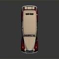 Vintage Cream And Red Sedan Car With Classic Design On
