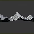 Snowy Mountain Landscape With Detailed Peaks And Snow Covered Ridges
