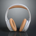 Wireless Headphones With Comfortable Beige Ear Cushions And Modern White Design 3d model