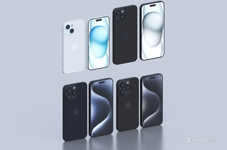 Latest iPhone Models In Various Colors With Modern Camera Design And Sleek Displays 3d model 