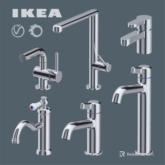 Different Styles Of Modern Stainless Steel Faucets For Kitchen And Bathroom Use 3d model 