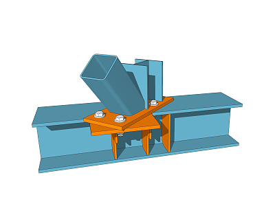 modern member steel structure connecting member model