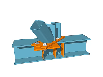 modern member steel structure connecting member 3d model