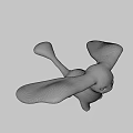 Cute Game Movie Character With Large Ears Orange Black Body And Blue Details