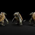 Game Movie Character Three Standing Turtle Like Creatures With Shells 3d model