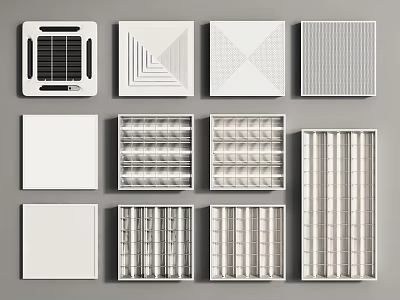 Various Grille Lights With Different Patterns And Designs For Ceiling Lighting 3d model