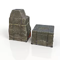 Military Style Cargo Boxes Wrapped In Green Fabric And Strapped With Ropes