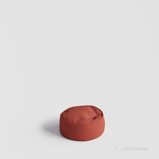 Red Round Single Sofa With Textured Fabric For Modern Living Space 3d model