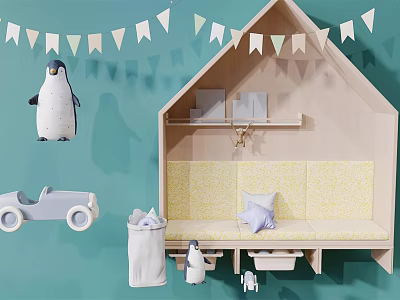 Nordic Card Seat Simple Children's Leisure Seat 3d model