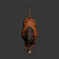 Fantasy Boar Character With Orange Body Brown Mane And Red Horns