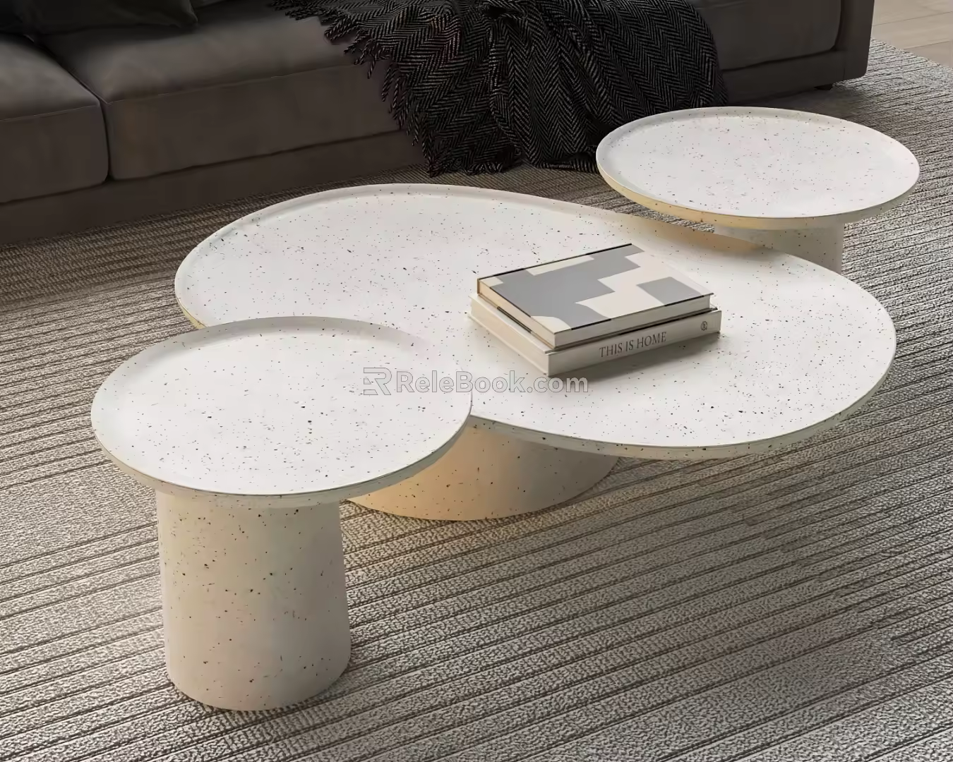 Molteni & Combination Coffee Table Round Coffee Table 3d model