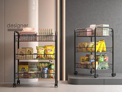 Snack trolley rack 3d model