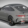 Sleek Silver Mercedes AMG GT Sports Car With Black Roof And Alloy Wheels