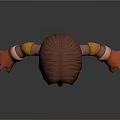 3D Cartoon Character With Silver Gold Armor Brown Hair And Orange Gloves