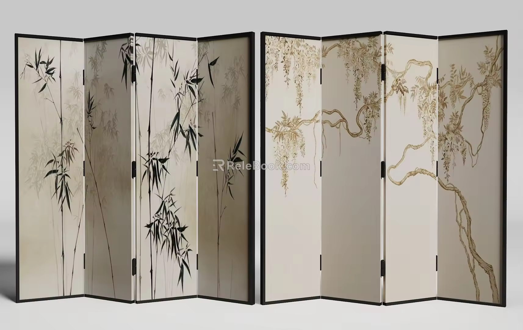 new chinese style screen 3d model