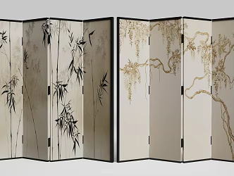 new chinese style screen 3d model
