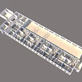 Detailed Building Interior Layout Birds Eye View With Multiple Rooms And Corridors
