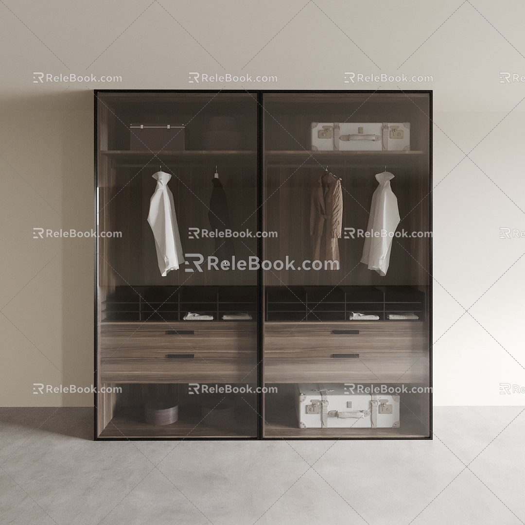 Wardrobe Locker Decorative Cabinet Bookcase Storage Cabinet Side Cabinet Wall Cabinet 3d model