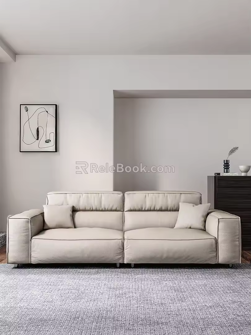 Modern Italian Minimal Tofu Block Two-Person Sofa Italian Minimal Tofu Block Sofa 3d model