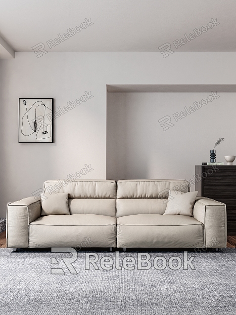 Modern Italian Minimal Tofu Block Two-Person Sofa Italian Minimal Tofu Block Sofa model