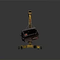 Yellow Industrial Crane Lifting Metal Block With Stable Base And Wheels