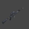 Modern Tactical Rifle Featuring Scope Magazine And Ergonomic Grip Design