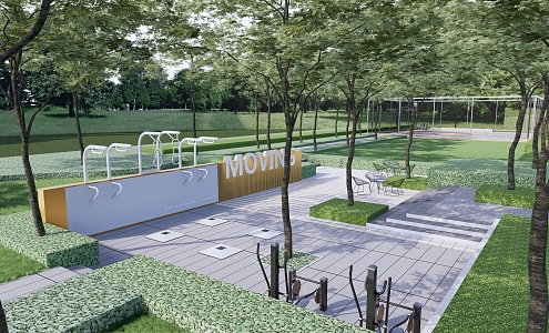 Modern Park Sports Park Arbor 3d model