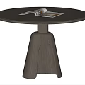 Log Dining Table Middle Style Dining Table Round Dining Table 3d model