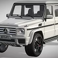 White Mercedes G Class SUV With Black Stripes And Sleek Black Wheels