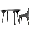 Modern Black Dining Table And Chair Set With Sleek Design And Various Styles 3d model