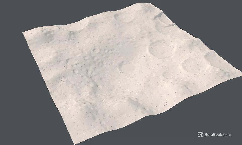 White Scenic Landscape with Numerous Circular Depressions and Uneven Natural Terrain 3d model 
