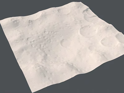 White Scenic Landscape with Numerous Circular Depressions and Uneven Natural Terrain 3d model