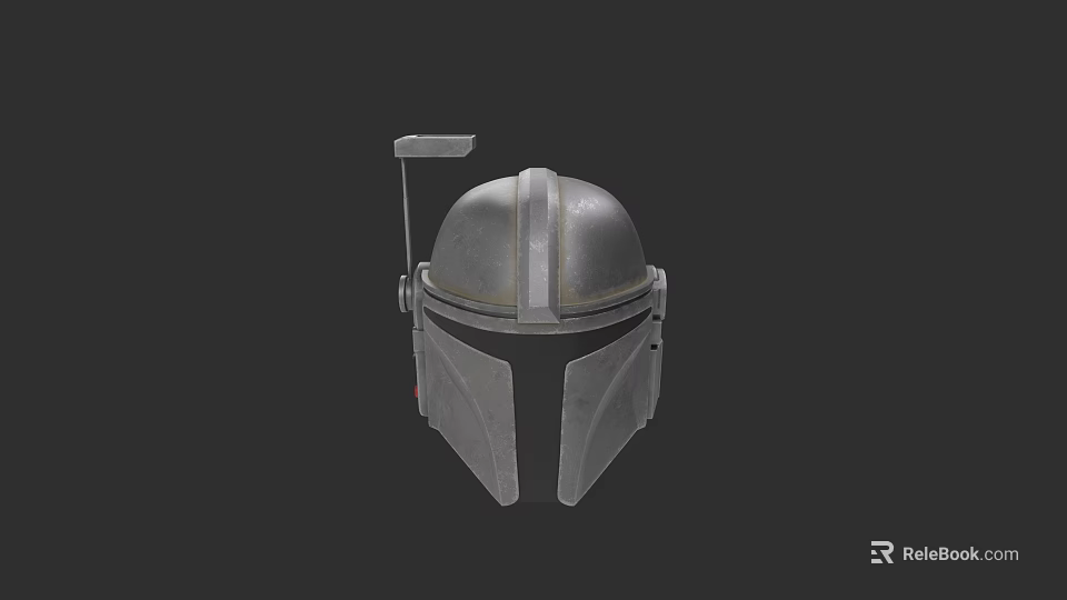 Mandalorian Style Metallic Hat With Face Mask And Top Device Design 3d model 