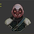 Firefighting Equipment 3D Model Bust With Helmet Breathing Mask And Protective Gear