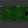 Professional Billiard Table With Green Felt Surface Balls And Cues