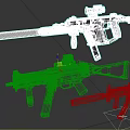 Submachine gun long-range weapon 3d model
