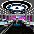 Modern Bar Qingba Bistro Bar Tacker Block Area Bar Counter Cashier Bar Cabinet Card Block Stage 3d model